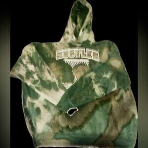 New Ultra rare hustler camouflage tie-dye XL green hoodie – a super unique CAMO